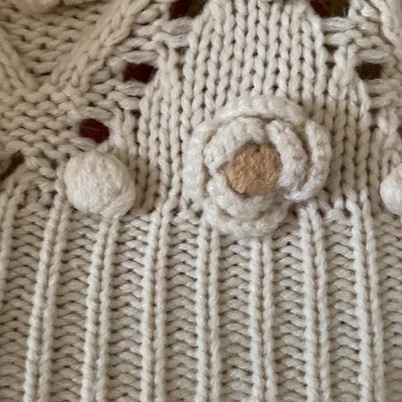 Zara Bloggers Favorite Pom Pom Floral Knitted Sweater Rare Turtleneck - Picture 7 of 11